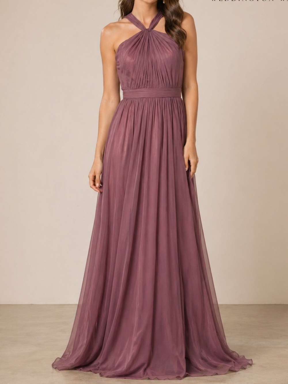Weddington Way Womens Size 8 Mauve Pink Bridesmaid Dress Size 8 Halter Neck Maxi